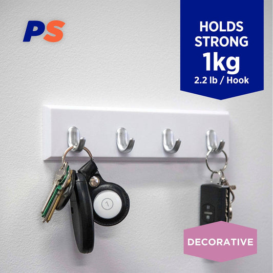 Permastik Key Rack - 120mm - Self-Adhesive - Holds Up To 1kg – view 2