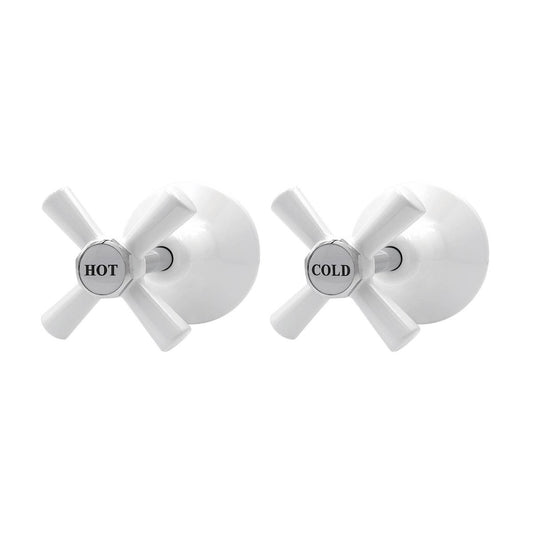 Shaw Mason White Easy Clean Top Assembly - Pair - 130mm x 140mm x 70mm - Brass Construction - Auzzistore