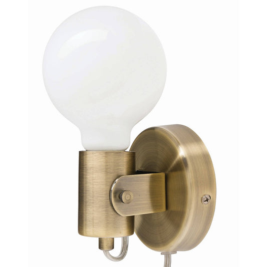 Brilliant Metta Wall Light - Antique Brass - 100mm Metal - Indoor Use