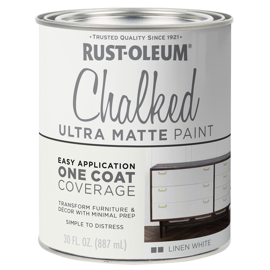 Rust Oleum Chalked Paint 887ml - Linen White - Ultra Matt Finish - Auzzistore