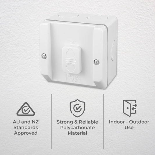Deta Single Weatherproof Switch – view 2 - Auzzistore