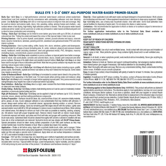 Zinsser Bulls Eye Primer Grey 3.73L Water-Based Stain Blocker – view 2 - Auzzistore