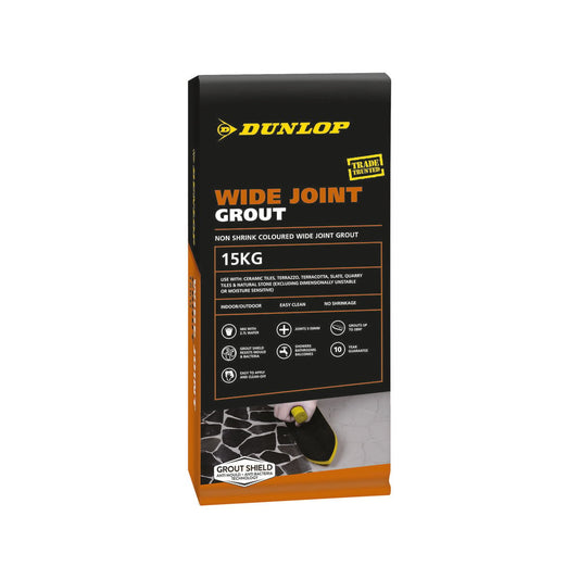 Dunlop 15kg Wide Joint Grout 5-50mm - Mid Grey - Cement-Based