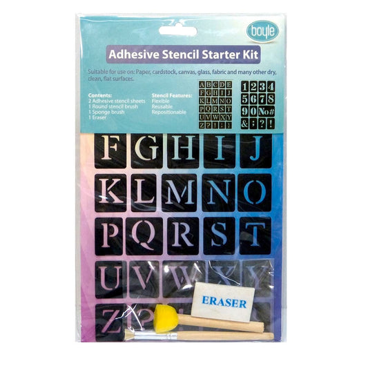 Boyle Adhesive Stencil Starter Kit - 2 Sheets - 160mm x 10mm x 250mm