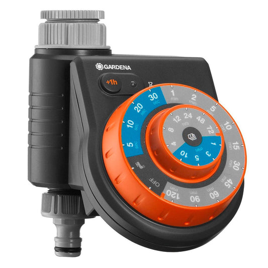 Gardena Easy Plus Water Computer - Automatic Irrigation Controller - 136mm x 104mm x 140mm - Grey/Orange/Turquoise - Auzzistore