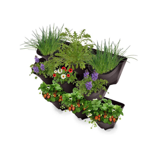 Jack Garden Up Wall Stacker - 3 Pot - Charcoal - Modular Design – view 2