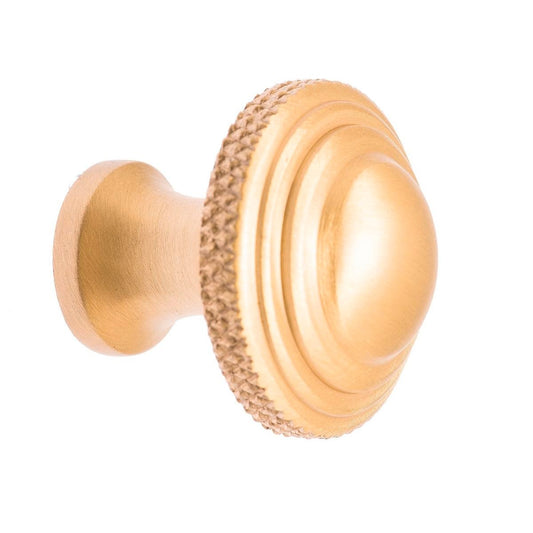 Lane Brass Knurled Knob - 24mm - Matte Brass - 1 Piece