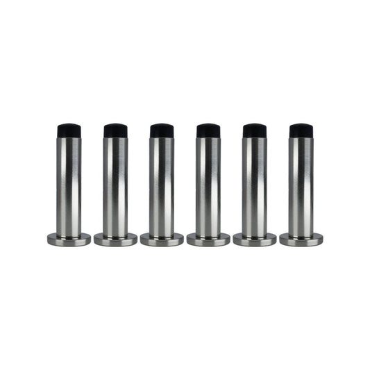 Adoored Satin Chrome Monument Door Stop 6 Pack - 85mm - Wall Protection – view 2 - Auzzistore