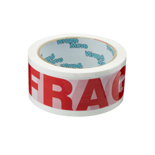 Wrap & Move Fragile Warning Tape 48mm x 66m BOPP Lightweight Safety