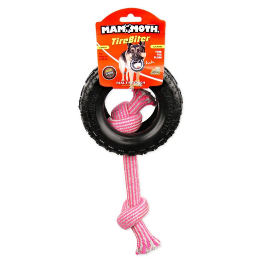 Mammoth Large Tirebiter Rope Dog Toy - 15cm - Durable Natural Rubber - For Extreme Chewers