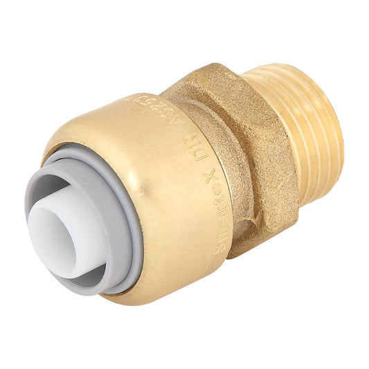 Smartex Pex Male Connector - 16 x 15mm - Lead Free Brass - Push-Fit