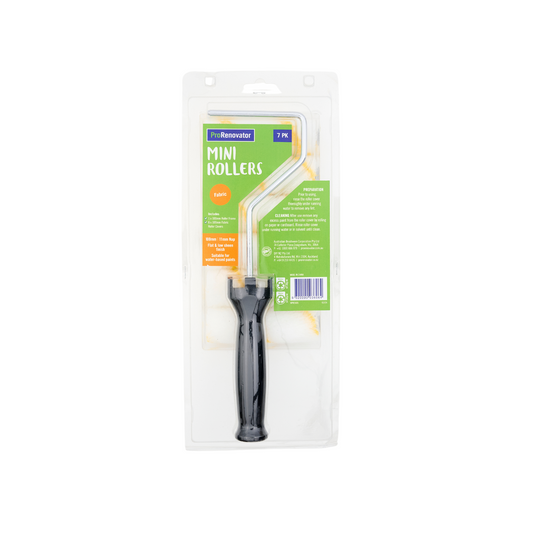 Prorenovator 100 Fabric Mini Roller Set 7 Pack - 11mm Nap - Black - Small Projects - Auzzistore