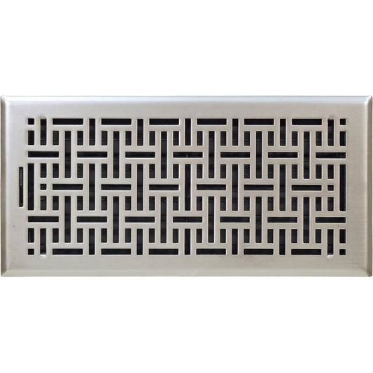 Accord Satin Nickel Wicker Floor Register 15 x 35cm Metal Adjustable - Auzzistore
