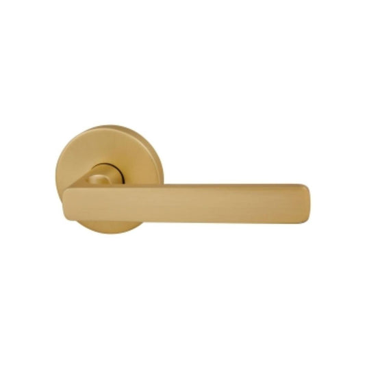 Gainsborough Avant Rivera Satin Brass Passage Lever Set - 148mm x 64mm - QuickFix Installation - Non-Locking - Auzzistore