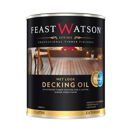 Feast Watson Wet Look Decking Oil 1L Water Based UV Resistant - Auzzistore