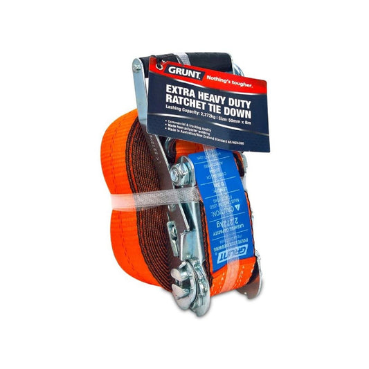 Grunt Ratchet Tie Down - 50mm x 8m - Polyester - Heavy Duty