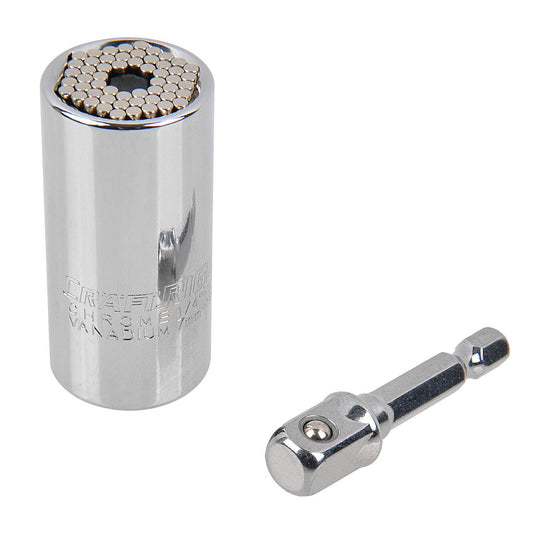 Craftright 2 Piece Universal Sockets Set - 3/8" Drive - Chrome Vanadium Steel - Adjustable 7-19mm - Auzzistore