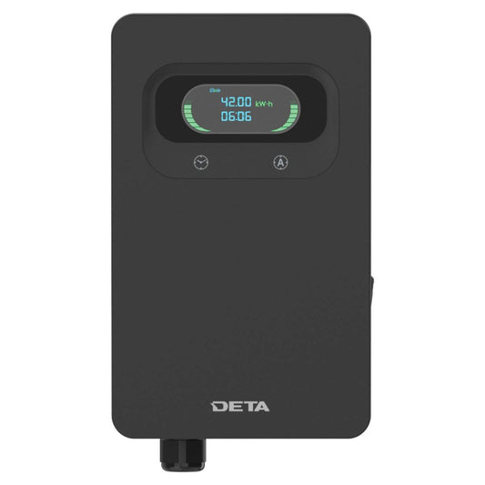Deta 7kW 32A 1 Phase EV Wall Charger - Black - Weather Resistant - Digital Display – view 2 - Auzzistore