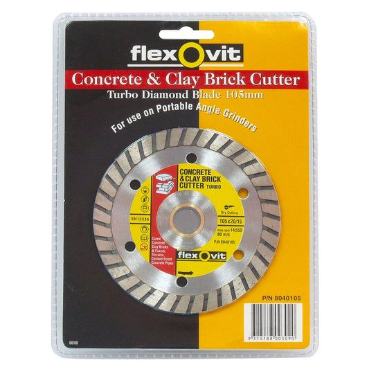 Flexovit Turbo Diamond Grinder Blade 105mm Metal Fast Cutting - Auzzistore