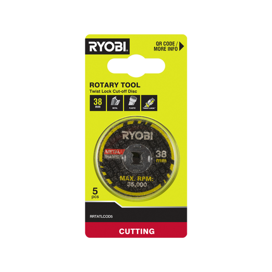 Ryobi Rotary Twist Lock Cutting Disc 5 Pack - 38mm - Fine Cuts - Metal & Plastic - Auzzistore