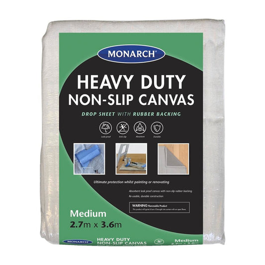 Monarch Canvas Drop Sheet 2.7 x 3.6m Heavy Duty Non Slip - Auzzistore