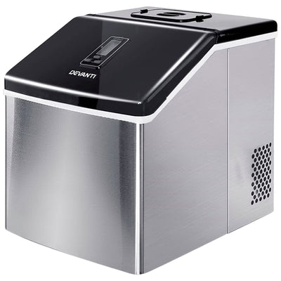 Devanti Portable Ice Cube Maker 3.2L Stainless Steel
