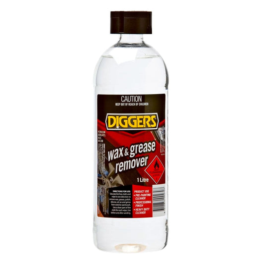 DIGGERS Wax And Grease Remover - 1L - Low Aromatic White Spirits - Heavy Duty - Auzzistore