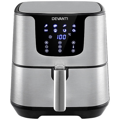 Devanti 7L Digital Air Fryer Silver AF-K-G-5T6-SS