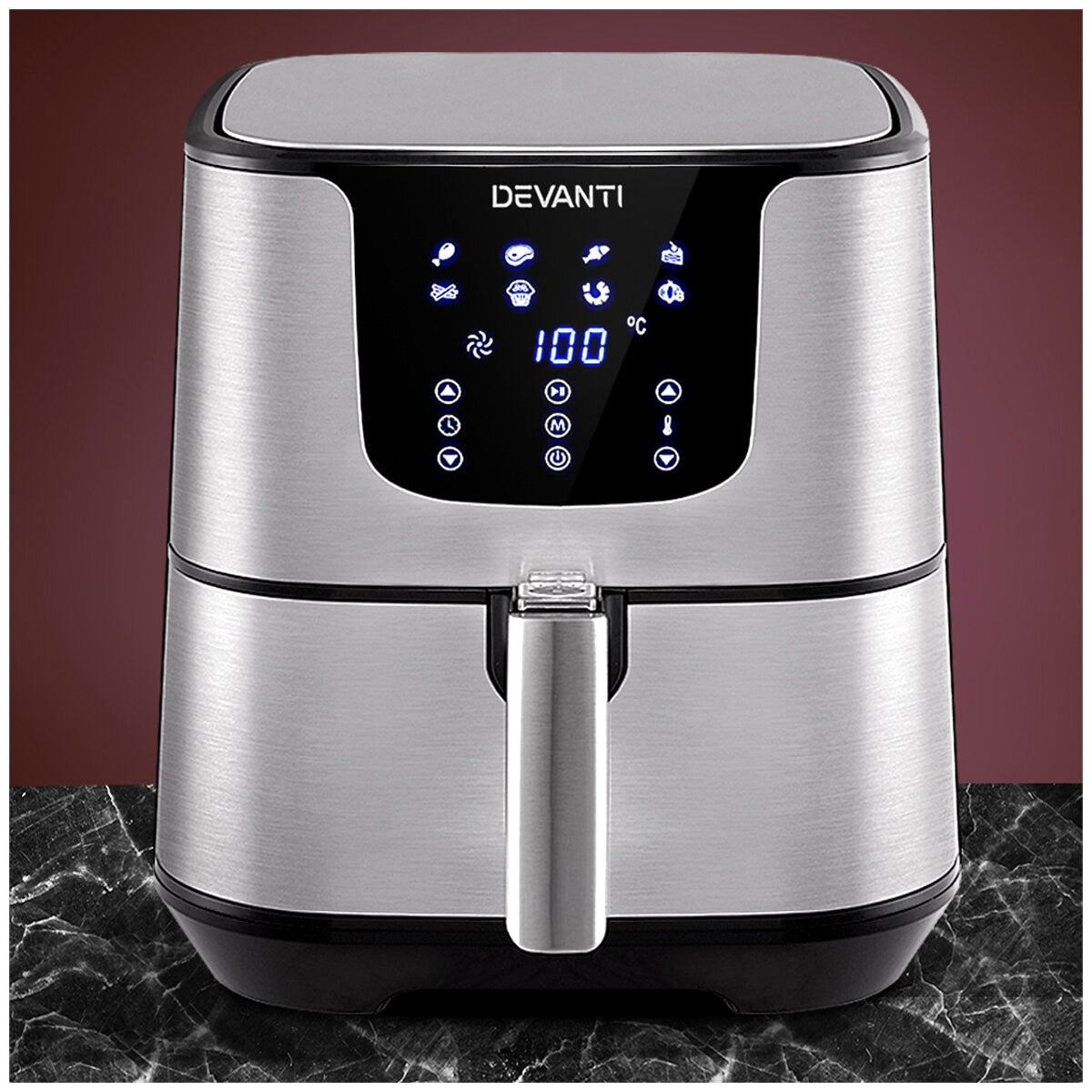 Devanti 7L Digital Air Fryer Silver AF-K-G-5T6-SS