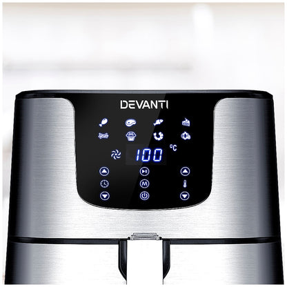 Devanti 7L Digital Air Fryer Silver AF-K-G-5T6-SS
