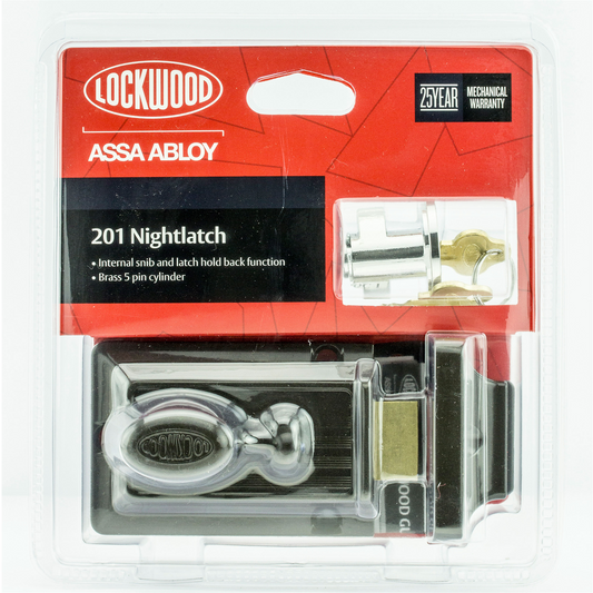 Lockwood Nightlatch - 105mm - Zinc Alloy - Inside Snib Function - Auzzistore