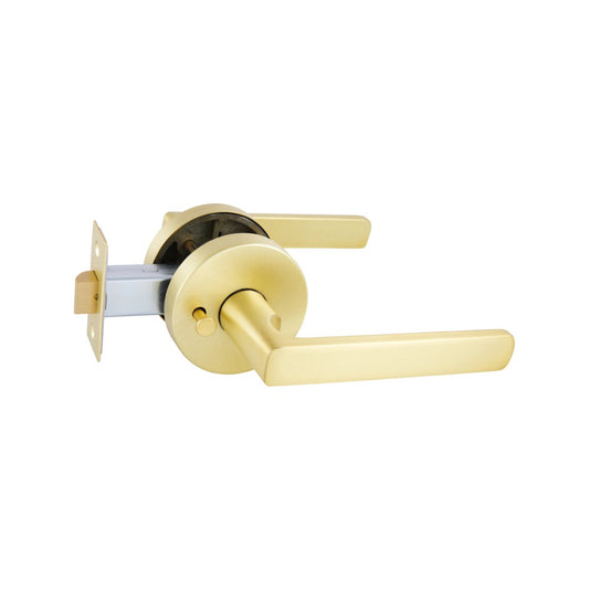 Gainsborough Avant Rivera Satin Brass Privacy Lever Set - 148mm x 64mm - Quick Installation – view 2 - Auzzistore