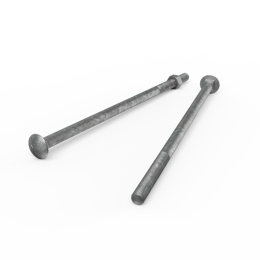 Zenith Hot Dip Galvanised Cup Head Bolts Nuts M12 x 300mm Durable - Auzzistore