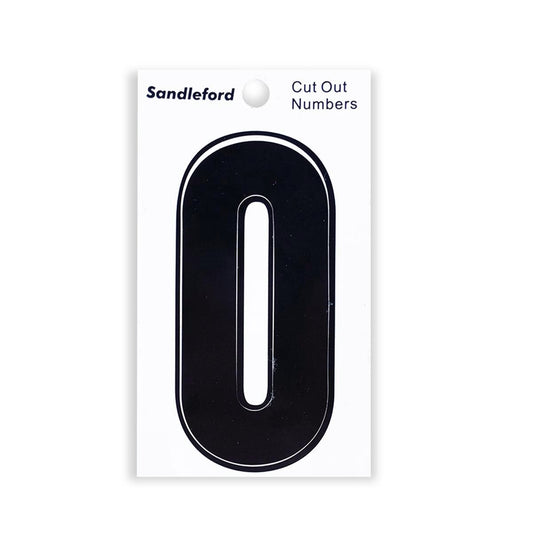 Sandleford 85mm Self Adhesive House Number 0 - Black