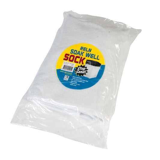Reln Soakwell Sock - 680mm x 805mm - White - Durable Polyester - Auzzistore
