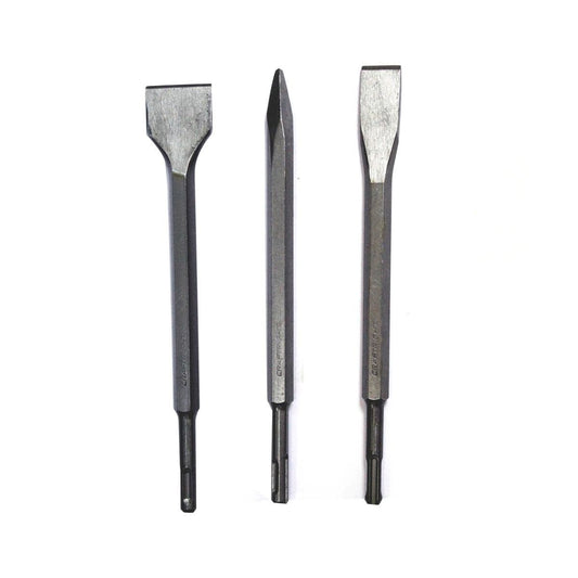 Craftright 3 Piece SDS Chisel Bit Set - Chrome Vanadium Steel - Durable - Auzzistore