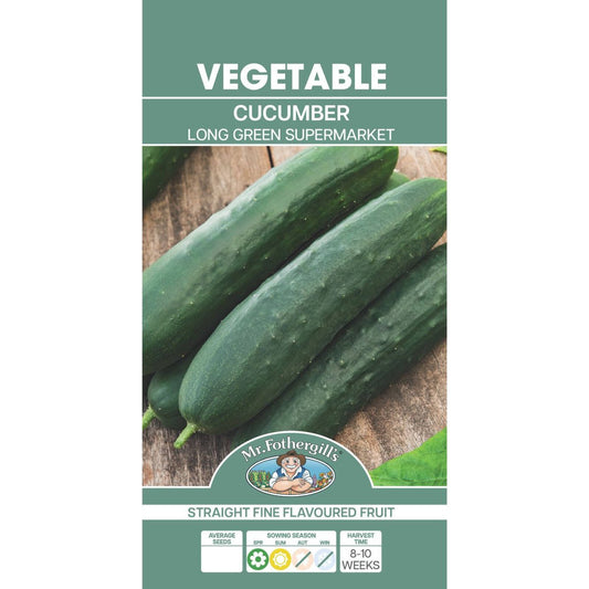 Mr Fothergill Cucumber Seeds - Long Green - 50 Seeds - Crisp Flavor - Auzzistore