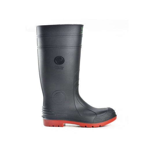 Bata Industrials Jobmaster Knee Length Steel Cap Safety Gumboots 400mm - Black Red - Size 12 - Waterproof, Slip Resistant – view 2