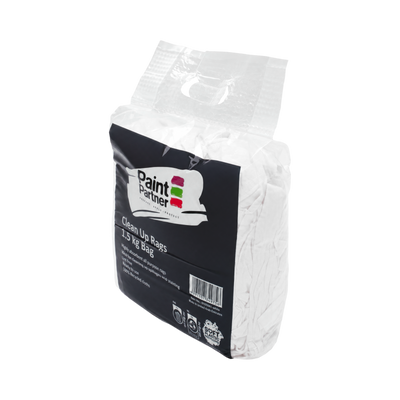 White Rags Paint Partner 1.5kg Cleaning Rags 90mm x 250mm White