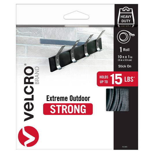 Velcro Extreme Outdoor Hook and Loop Roll 3m x 25mm Grey - Weather Resistant