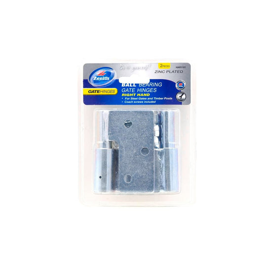 Zenith Right Hand Ball Bearing Gate Hinge 2 Pack Steel Zinc Plated