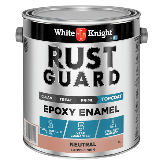 White Knight Rust Guard Epoxy Enamel Paint 4L - Neutral Gloss - UV-Resistant - Auzzistore