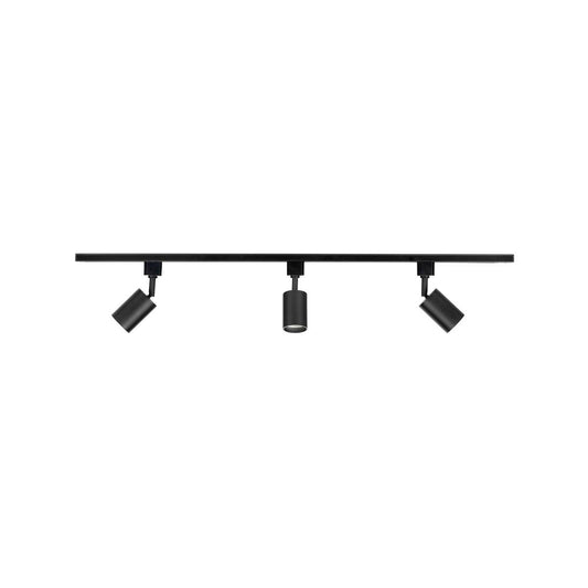 Brilliant Black Naj 3 Light Track and Spotlight Kit - 3 x 7W - 1m - Matt Black - Adjustable
