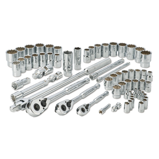 Stanley 64 Piece Socket Set - 1/4", 3/8", 1/2" Drive - Chrome Vanadium Steel – view 2 - Auzzistore