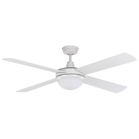 Mercator 130cm White Grange Ceiling Fan with Light - 4 Blade - Quiet Operation - Auzzistore