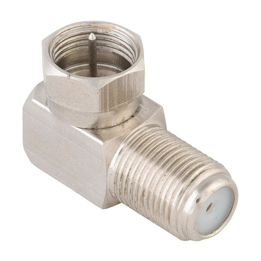 Antsig Right Angle F Connector Adaptor - Nickel Plated Brass - Digital Use