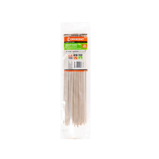 Crescent Outdoor Universal Cable Ties - 300 x 4.8mm - Beige - 25 Pack - Nylon