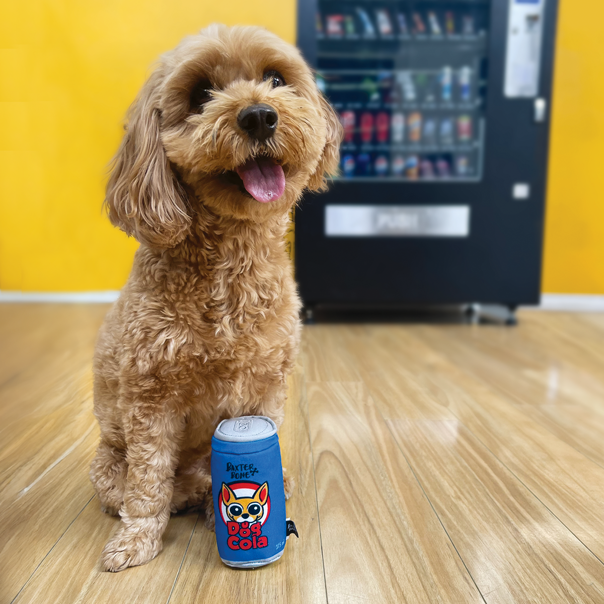 Baxter Bone Dog Cola Soda Can Plush Toy - 60mm x 140mm - Durable & Squ ...