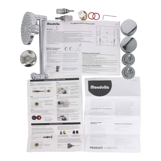 Mondella Resonance Chrome Shower Set - 1/4 Turn - Textured Grip - 240mm x 370mm – view 2