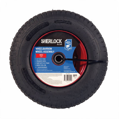 Sherlock 16 Wide Wheelbarrow Wheel - 16x6.50-8 - Steel - Durable